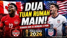 Pemain Amerika Serikat dan Kanada bersiap menjalani laga perdana fase grup Piala Dunia 2026 di hadapan pendukung tuan rumah pada Sabtu (13/6/2026).