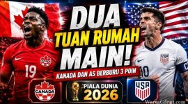 Pemain Amerika Serikat dan Kanada bersiap menjalani laga perdana fase grup Piala Dunia 2026 di hadapan pendukung tuan rumah pada Sabtu (13/6/2026).