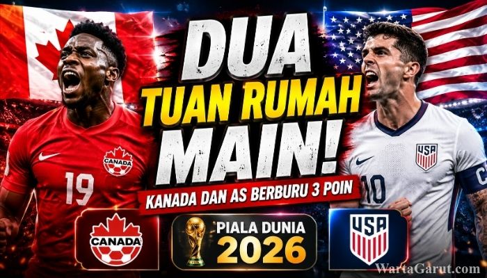 Pemain Amerika Serikat dan Kanada bersiap menjalani laga perdana fase grup Piala Dunia 2026 di hadapan pendukung tuan rumah pada Sabtu (13/6/2026).