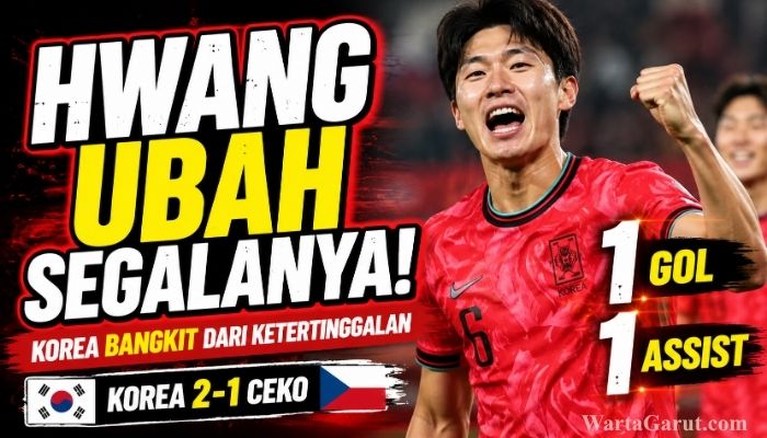 Hwang In-beom merayakan gol penyama kedudukan saat Korea Selatan bangkit mengalahkan Republik Ceko 2-1 pada laga Grup A Piala Dunia 2026.