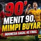 Pemain Timnas Indonesia U-19 bereaksi kecewa setelah kebobolan gol menit ke-90 saat menghadapi Australia pada semifinal Piala AFF U-19 2026 di Stadion Utama Sumatera Utara, Deli Serdang. (Ilustrasi AI)