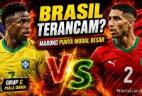 Pemain Brasil dan Maroko bersiap menjalani duel panas Grup C Piala Dunia FIFA 2026 di Stadion MetLife, New Jersey, Minggu (14/6/2026)