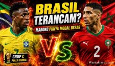 Pemain Brasil dan Maroko bersiap menjalani duel panas Grup C Piala Dunia FIFA 2026 di Stadion MetLife, New Jersey, Minggu (14/6/2026)