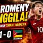 Ole Romeny merayakan gol kemenangan Timnas Indonesia saat mengalahkan Mozambik 1-0 dalam laga FIFA Matchday di Stadion Utama Gelora Bung Karno, Jakarta.