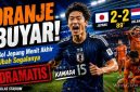Pemain Jepang merayakan gol penyeimbang Daichi Kamada pada menit ke-89 saat menahan imbang Belanda 2-2 dalam laga Grup F Piala Dunia 2026 di Dallas Stadium, Arlington.