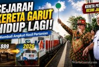 Bupati Garut Abdusy Syakur Amin menghadiri peluncuran KA Cikuray dengan gerbong Petani dan Pedagang yang menghidupkan kembali peran historis kereta api sebagai pengangkut komoditas pertanian Garut.