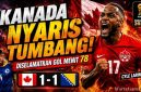 Cyle Larin merayakan gol penyeimbang Kanada saat menghadapi Bosnia dan Herzegovina pada laga Grup B FIFA World Cup 2026.