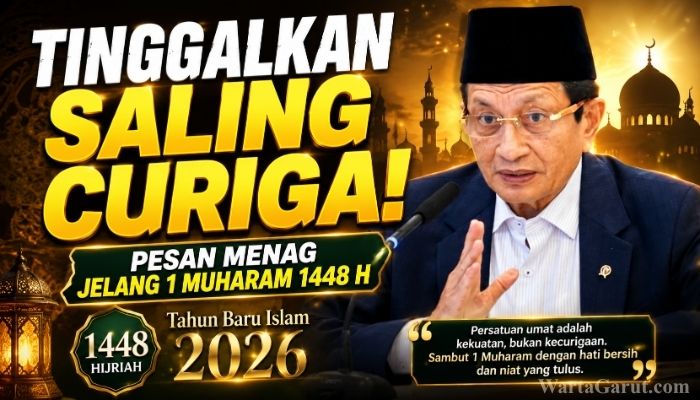 Kepala Kantor Kementerian Agama Kabupaten Garut, Dr. H. Saepulloh, M.Pd.I., mengajak masyarakat menjadikan Tahun Baru Islam 1448 Hijriah sebagai momentum memperkuat persatuan, kepedulian sosial, dan perubahan diri menuju kehidupan yang lebih baik.