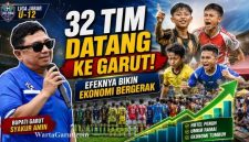 Bupati Garut Abdusy Syakur Amin menghadiri pembukaan Liga Jabar Istimewa U-12 Zona Priangan Timur di SOR RAA Adiwijaya, Garut, yang diikuti 32 tim dari enam daerah di Priangan Timur.