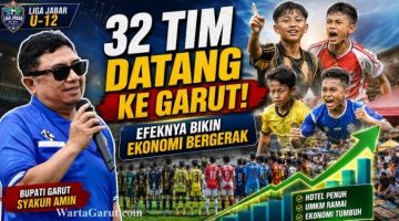 Bupati Garut Abdusy Syakur Amin menghadiri pembukaan Liga Jabar Istimewa U-12 Zona Priangan Timur di SOR RAA Adiwijaya, Garut, yang diikuti 32 tim dari enam daerah di Priangan Timur.