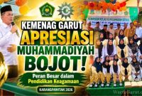 Kepala Seksi PAIS Kemenag Kabupaten Garut, H. Miftah Zaelani, S.Ag., saat menghadiri acara kenaikan kelas dan pelepasan siswa di Perguruan Muhammadiyah Bojot, Karangpawitan, Senin (15/6/2026), sekaligus menyampaikan apresiasi atas kontribusi Muhammadiyah dalam mendukung pendidikan keagamaan.