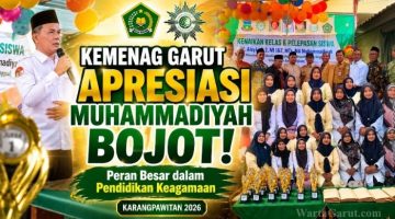 Kepala Seksi PAIS Kemenag Kabupaten Garut, H. Miftah Zaelani, S.Ag., saat menghadiri acara kenaikan kelas dan pelepasan siswa di Perguruan Muhammadiyah Bojot, Karangpawitan, Senin (15/6/2026), sekaligus menyampaikan apresiasi atas kontribusi Muhammadiyah dalam mendukung pendidikan keagamaan.