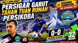 Pemain Persigar Garut berduel dengan pemain Persikoba Kota Batu pada laga Grup W Babak 32 Besar Liga 4 Piala Presiden 2026 di Stadion Gelora Brantas, Kota Batu, Rabu (10/6/2026). Persigar berhasil membawa pulang satu poin usai bermain imbang 0-0.