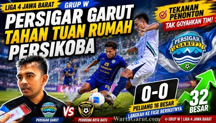 Pemain Persigar Garut berduel dengan pemain Persikoba Kota Batu pada laga Grup W Babak 32 Besar Liga 4 Piala Presiden 2026 di Stadion Gelora Brantas, Kota Batu, Rabu (10/6/2026). Persigar berhasil membawa pulang satu poin usai bermain imbang 0-0.