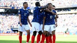Kylian Mbappe merayakan gol saat membawa Prancis mengalahkan Senegal 3-1 pada laga pembuka Grup I Piala Dunia 2026 sekaligus mencetak rekor 58 gol bersama tim nasional Prancis.( Dok FIFA)