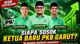 H. Subhan Fahmi resmi memimpin DPC PKB Kabupaten Garut masa bakti 2026-2031 didampingi Sekretaris Cecep M. Ginanjar dan Bendahara Luqi Sa'adilah F untuk memperkuat konsolidasi partai di daerah.