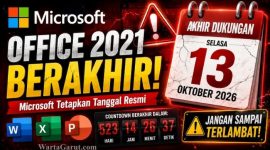Microsoft mengakhiri dukungan Office 2021 mulai 13 Oktober 2026, membuat pengguna Word, Excel, dan PowerPoint perlu mempertimbangkan langkah berikutnya