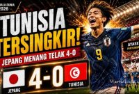 Jepang Libas Tunisia 4-0, Laga Bersejarah Piala Dunia 2026 Berakhir Dramatis