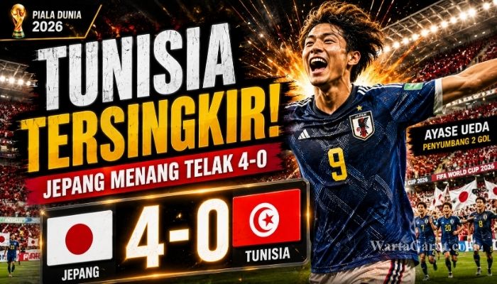 Jepang Libas Tunisia 4-0, Laga Bersejarah Piala Dunia 2026 Berakhir Dramatis