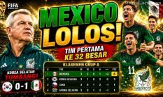 Meksiko Jadi Tim Pertama Lolos ke 32 Besar, Puncaki Klasemen Piala Dunia 2026