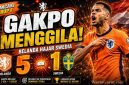 Belanda Hajar Swedia 5-1, Cody Gakpo dan Brobbey Menggila di Piala Dunia