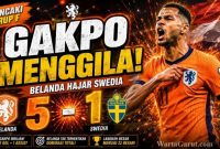 Belanda Hajar Swedia 5-1, Cody Gakpo dan Brobbey Menggila di Piala Dunia
