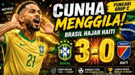 2 Gol Matheus Cunha Antar Brasil Puncaki Grup C Piala Dunia 2026