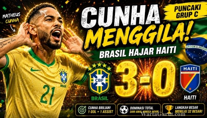 2 Gol Matheus Cunha Antar Brasil Puncaki Grup C Piala Dunia 2026
