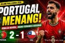Pemain Portugal merayakan gol Bruno Fernandes saat mengalahkan Chile 2-1 dalam laga persahabatan internasional jelang Piala Dunia 2026