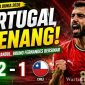 Pemain Portugal merayakan gol Bruno Fernandes saat mengalahkan Chile 2-1 dalam laga persahabatan internasional jelang Piala Dunia 2026