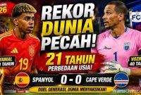 Lamine Yamal dan kiper veteran Vozinha mencatat rekor dunia baru saat laga Spanyol vs Cape Verde berakhir imbang 0-0 di Piala Dunia 2026.