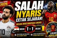 Mohamed Salah dan Emam Ashour membawa Mesir nyaris mencetak sejarah sebelum Romelu Lukaku membantu Belgia menyelamatkan hasil imbang 1-1 di Piala Dunia 2026.