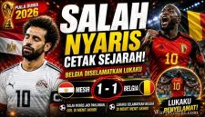 Mohamed Salah dan Emam Ashour membawa Mesir nyaris mencetak sejarah sebelum Romelu Lukaku membantu Belgia menyelamatkan hasil imbang 1-1 di Piala Dunia 2026.