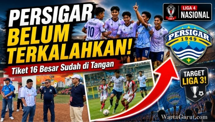 Ketua Umum Persigar Garut H. Rudy Gunawan bersama jajaran manajemen dan pendukung merayakan keberhasilan Persigar lolos ke babak 16 besar Liga 4 Nasional setelah menahan imbang Persipam Pamekasan