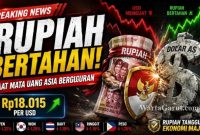 Ilustrasi pergerakan nilai tukar rupiah terhadap dolar AS di tengah tekanan mayoritas mata uang Asia akibat meningkatnya ketegangan geopolitik global.
