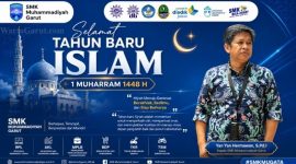 Kepala SMK Muhammadiyah Garut, Yan Yan Hermawan, S.Pd.I, mengajak siswa menjadikan Tahun Baru Islam 1 Muharram 1448 Hijriah sebagai momentum hijrah menuju generasi berakhlak, berilmu, dan siap berkarya.