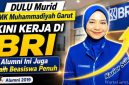 Alumni SMK Muhammadiyah Garut, Holis Nur Anisa, lulusan Jurusan Akuntansi tahun 2019 yang kini berkarier sebagai frontliner Bank Rakyat Indonesia (BRI) dan berhasil menyelesaikan kuliah dengan beasiswa penuh.