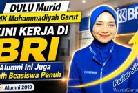 Alumni SMK Muhammadiyah Garut, Holis Nur Anisa, lulusan Jurusan Akuntansi tahun 2019 yang kini berkarier sebagai frontliner Bank Rakyat Indonesia (BRI) dan berhasil menyelesaikan kuliah dengan beasiswa penuh.