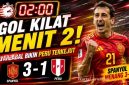 Pemain Timnas Spanyol merayakan gol saat mengalahkan Peru 3-1 dalam laga uji coba internasional, Selasa (9/6/2026).