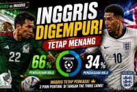 Statistik Meksiko vs Inggris: Inggris Menang 3-2 Meski Ditekan Habis Meksiko