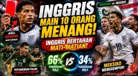 Meksiko vs Inggris Panas, The Three Lions Menang dengan 10 Pemain