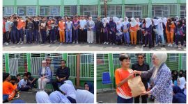 Anggota DPD RI Provinsi Jawa Barat, Agita Nurfianti, S.Psi., memberikan motivasi kepada peserta Masa Pengenalan Lingkungan Sekolah (MPLS) di Khaira Ummah Kabupaten Cirebon, Kamis (16/7/2026).