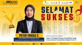 Putri Minda C, mahasiswa PPG IPI Garut, meraih Juara 1 Essay Competition pada International Competition Edgin Fest #1.