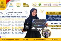 Mahasiswa IPI Garut Najmah Shabibah menerima penghargaan Juara Best Ideasi Program WiraHebat Batch 4.0 Tahun 2026.