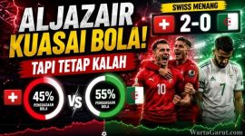 Pemain Swiss merayakan kemenangan 2-0 atas Aljazair meski kalah penguasaan bola di Piala Dunia FIFA 2026. 