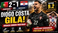 Diogo Costa tampil luar biasa saat Portugal mengalahkan Kroasia 2-1 di Piala Dunia FIFA 2026.