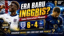 Bukayo Saka mencetak hattrick saat Inggris mengalahkan Prancis 6-4 dalam laga perebutan tempat ketiga Piala Dunia FIFA 2026 di Stadion Hard Rock, Miami.