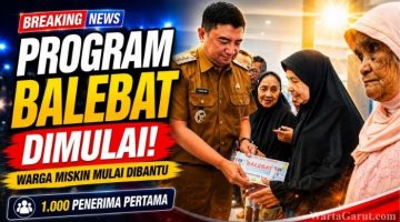 Bupati Garut Abdusy Syakur Amin saat meluncurkan Program Balebat Garut 2026 di Pendopo Garut, Selasa (30/06/2026), untuk membantu warga miskin yang belum tersentuh bantuan pemerintah.