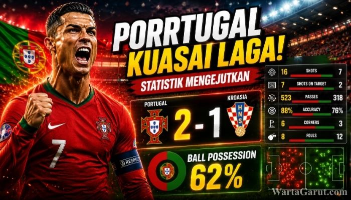 Pemain Portugal menguasai jalannya laga saat menghadapi Kroasia dalam duel Piala Dunia FIFA 2026.