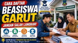 Ilustrasi proses pendaftaran Program Beasiswa Satu Desa/Kelurahan Satu Sarjana Garut 2026.
